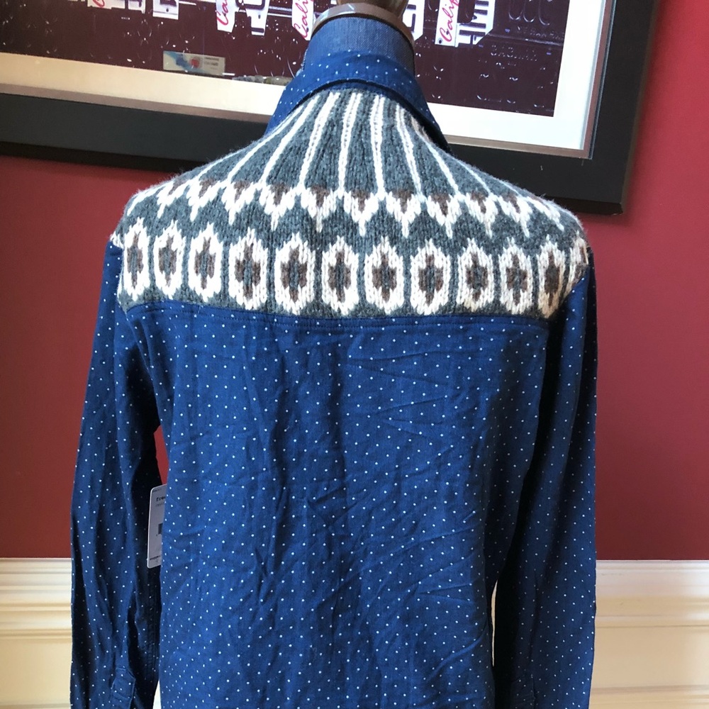 Free People NWT Sage Contrast Shirt Blue Small, - Picture 2 of 8